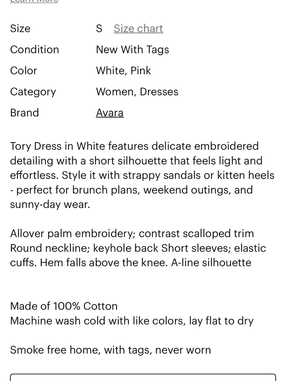 Avara Tory White Mini Dress with Pink Floral Embroidery - Picture 4 of 8